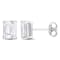 3 1/5 CT TGW Octagon Created White Sapphire Stud Earrings in Sterling Silver
