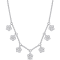1/3 CT TW Diamond Floral Station Necklace in 14K White Gold