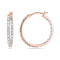 1/4 CT TW Diamond Inside Outside Hoop Earrings in Rose Gold Over
Sterling Silver