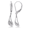 Diamond Calla Lily Leverback Earrings in Sterling Silver