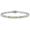 8 4/5 CT TGW Peridot and Diamond Accent Bracelet in Sterling Silver