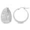 23MM Textured Hoop Earrings in Sterling Silver