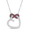 1/6 CT TGW Ruby Infinity Heart Pendant with Chain in 10K White Gold
