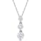1 2/5 CT DEW Created Moissanite Graduated 3-Stone Pendant with Chain in
Sterling Silver