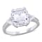 5 1/5 CTW White Topaz and Diamond Accent Ring in Sterling Silver