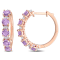 2 1/2 CT TGW Amethyst and White Topaz Hoop Earrings in Rose Plated
Sterling Silver