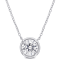 1 4/5 CT DEW Created Moissanite Halo Circle Pendant with Chain in
Sterling Silver