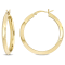 30MM Flat Knife Edge Hoop Earrings in Yellow Plated Sterling Silver