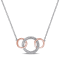 Diamond Interlocking Circle Two-Tone Necklace in 18K Rose Gold Over
Sterling Silver