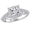 1/5 CT TW Diamond Square Halo Vintage Promise Ring in Sterling Silver
