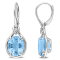 11 3/8 CT TGW Sky Blue Topaz and White Topaz Drop Earrings in Sterling Silver