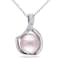 9-9.5MM Pink Freshwater Cultured Pearl and Diamond Pendant with Chain in
Sterling Silver