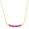 1/2ctw Created Ruby Bead Bar Necklace in Sterling Silver