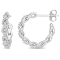 1/3 CT TW Diamond Hoop Earrings in 10k White Gold