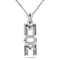 Diamond Infinity "Mom" Pendant with Chain in Sterling Silver