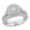 1 3/4 CT TGW Lab Grown Diamond Double Halo Bridal Set Ring in 14K White Gold