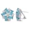 5 1/8 CT TDW London Blue Topaz and White Topaz Earrings with Omega Clip
Closure in Sterling Silver