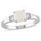 1/2 CT TGW Opal and Diamond Accent Ring in Sterling Silver