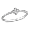 Diamond Accent Floral Promise Ring in Sterling Silver