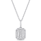 4/5 CT TW Diamond Halo Pendant with Chain in 14K White Gold