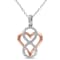 Diamond Infinity Heart Pendant with Chain in 2-Tone Pink and White
Sterling Silver