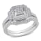 1/4 CT TW Diamond Vintage Split Shank Bridal Ring Set in Sterling Silver