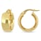 15mm Satin Finish Hoop Earrings in 10k Yellow Gold