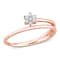 Diamond Accent Floral Promise Ring in 18K Rose Gold Over Sterling Silver