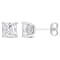 2 3/5 CT TGW Square Created White Sapphire Stud Earrings in Sterling Silver