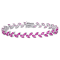 12 CT TGW Created Pink Sapphire Bracelet in Sterling Silver