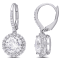 5/12ctw Created White Sapphire and 1/10ctw Diamond Halo Drop Earrings in
Sterling Silver