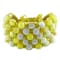 Shambhala Cuff Bracelet on Yellow Cotton Cord with Yellow Agate and
White Cubic Zirconia Beads