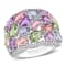 15 1/2 CT TGW Multi-Color Sapphire and 1/4 CT TW Diamond Cocktail Ring
in 14K White Gold