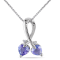 4/5 CT TGW Tanzanite and Diamond Accent Double Heart Pendant with Chain
in Sterling Silver
