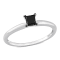 1/2 ct Black Diamond Solitaire Engagement Ring in 10K White Gold