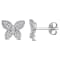 1/5 CT TDW Diamond Butterfly Stud Earrings in 10k White Gold