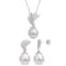 11-12MM Freshwater Cultured Pearl & 1/10 CT TW Diamond Earrings and
Necklace Set in Sterling Silver
