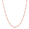 1.3MM Beaded Chain Necklace in Rose Plated Sterling Silver