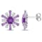 1 3/4 CT TGW African Amethyst and White Topaz Starburst Earrings in
Sterling Silver