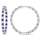 10 2/5ctw Created Sapphire and Created White Sapphire Inside-Out Hoop
Earrings in Sterling Silver