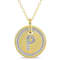Diamond Accent P-Initial Circle Halo Pendant with Chain in 18K Yellow
Gold Over Sterling Silver