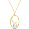 9.5-10MM Cultured Freshwater Pearl Pendant with Chain in 18K Yellow Gold
Plated in Sterling Silver
