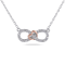 1/10 CT TW Diamond Infinity Heart Necklace in 2-Tone Pink and White
Sterling Silver