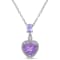 1 1/4 CT TGW Tanzanite, Amethyst and Diamnd Accent Pendant with Chain in
Sterling Silver