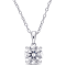 1 4/5 CT DEW Created Moissanite Solitaire Pendant with Chain in Sterling Silver