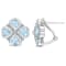 4 2/5 CT TGW Sky Blue Topaz Floral Earrings in Sterling Silver