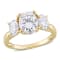 3 CT DEW Created Moissanite 3-Stone Engagement Ring in 10K Yellow Gold