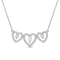 1/2 CT TGW White Topaz and 1/5 CT TW Diamond Triple Heart Necklace in
Sterling Silver