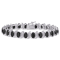 14 7/8 CT TGW Black Sapphire and Diamond Accent S-Link Bracelet in
Sterling Silver