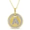 Diamond "A" Initial Pendant with Chain in 18K Yellow Gold Over
Sterling Silver